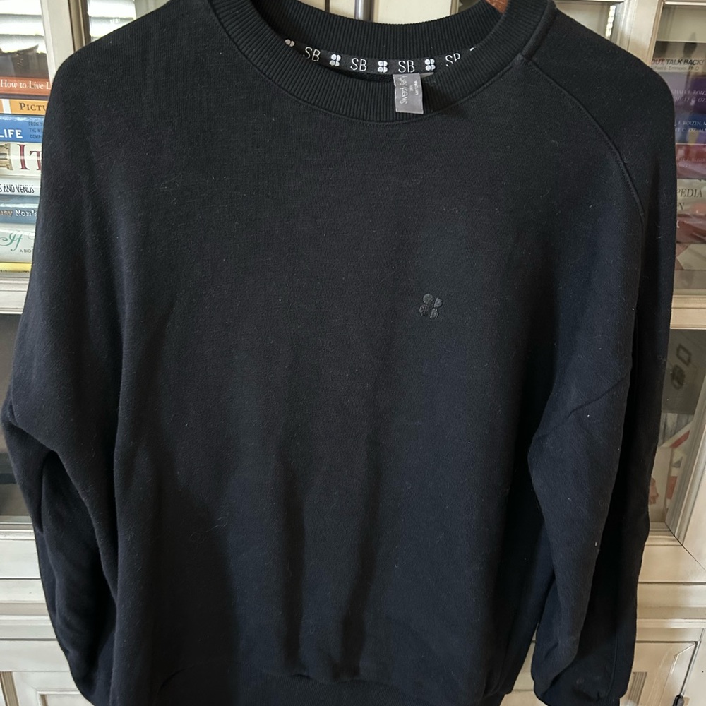 Sweaty Betty Classic Black Crewneck Sweater